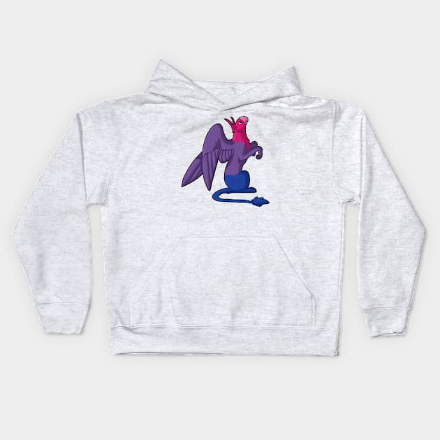 Bisexual Pride Gryphon Kids Hoodie by Khalico